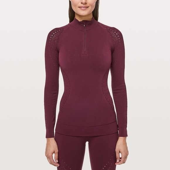 lululemon athletica Tops - Lululemon Reveal 1/2 Zip  Mindful Motion Ruby